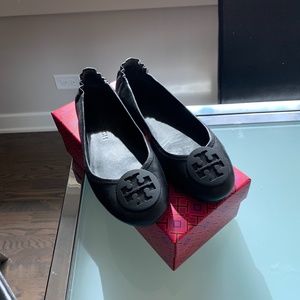 Excellent condition Tory Burch Minnie Travel Ballet Flats 9.5 Black